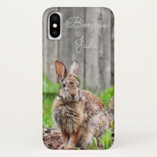 Adorable Wild Bunny Rabbit *Personalize* iPhone X Case