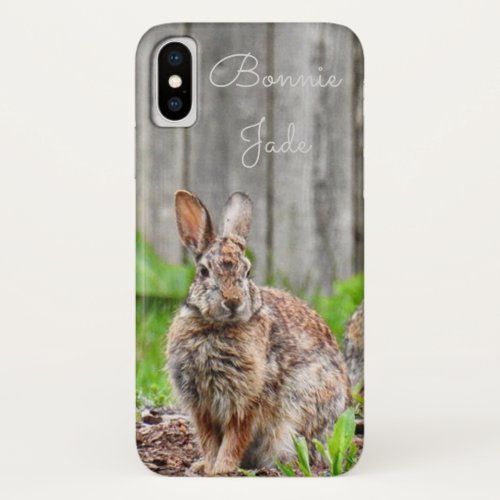 Adorable Wild Bunny Rabbit Personalize iPhone X Case