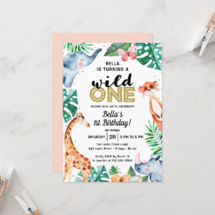 Adorable Wild One First Birthday Invitation