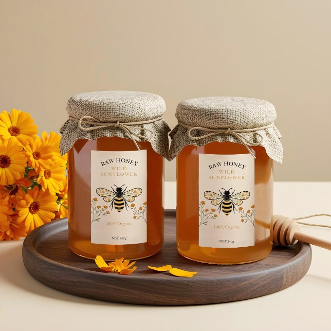 Adorable Wildflower Vintage Honey Bee Floral Labels (Adorable Wildflower Vintage Honey Bee Floral Business Card)