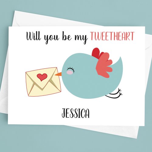 Adorable  Will You Be My Tweetheart Valentines Holiday Card