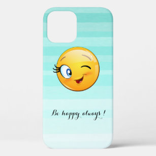 Adorable Winking Emoji Face-Be happy always iPhone 12 Case
