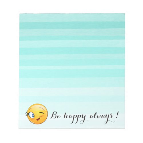 Adorable Winking Emoji Face_Be happy always Notepad