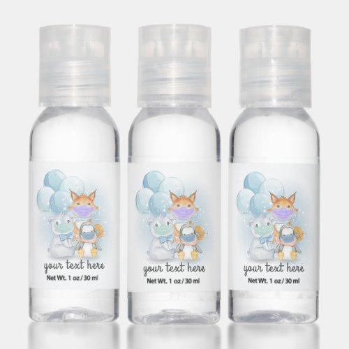 Adorable Winter Animals in Masks Hand Sanitizer