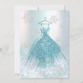 Adorable winter wonderland glitter ombre sweet 16  invitation (Back)