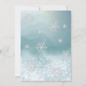 Adorable winter wonderland glitter ombre sweet 16  invitation (Back)