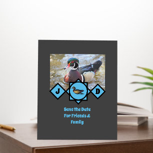 Adorable Wood Duck Monogram Photo Foam Board