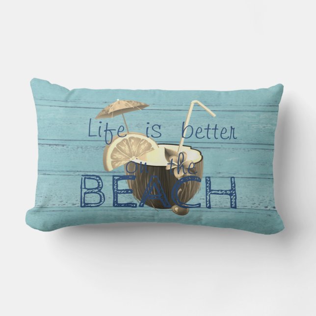 Adorable Wood Texture,Coconut Coctail Lumbar Pillow (Front)