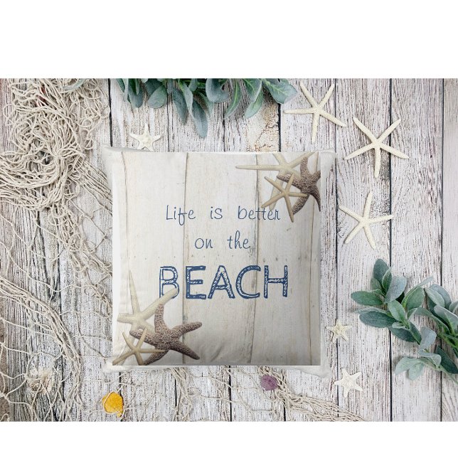 Adorable Wood Texture,Starfish Throw Pillow (Creator Uploaded)