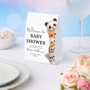 Adorable Woodland Animals Baby Shower  Paper Table Tent