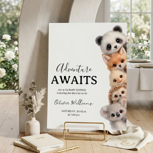 Adorable Woodland Animals Baby Shower Welcome Foam Board