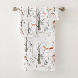 woodland bath towels