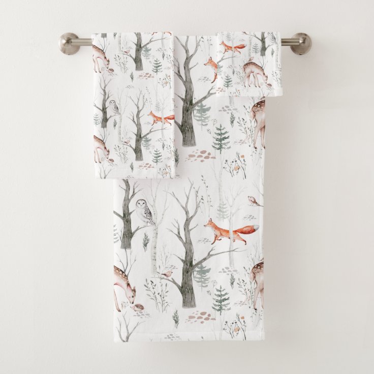 Adorable Woodland Animals Bath Towel Set Zazzle