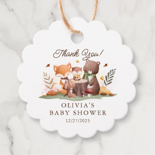 Adorable Woodland Animals Favor Tags