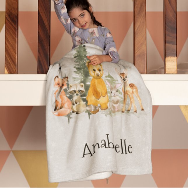 Adorable Woodland Animals Holiday Snow Fleece Blanket (Creator Uploaded)