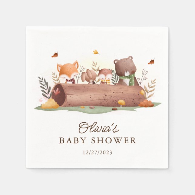 Adorable Woodland Animals Napkins (Front)