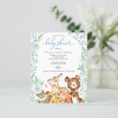 Adorable Woodland Baby Shower Budget Invitation (Standing Front)