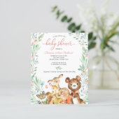 Adorable Woodland Baby Shower Budget Invitation (Standing Front)
