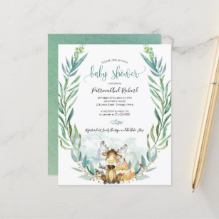 Adorable Woodland Baby Shower Budget Invitations