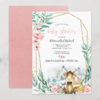 Adorable Woodland Floral Greenery Baby Shower