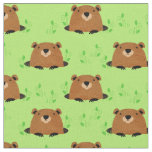 Adorable Woodland Groundhog Pattern Fabric