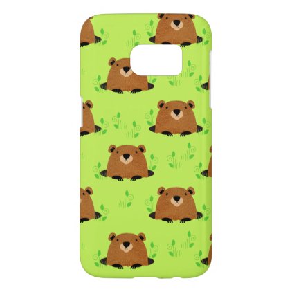 Adorable Woodland Groundhog Pattern Samsung Galaxy S7 Case