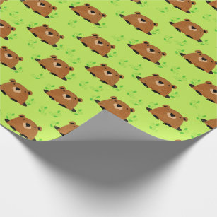 Adorable Woodland Groundhog Pattern Wrapping Paper