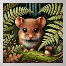 Adorable Woodland Mouse Illustration – Cute Forest
