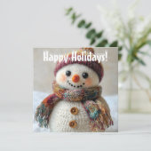 Adorable Wool Snowman with Hat & Scarf Design (Standing Front)