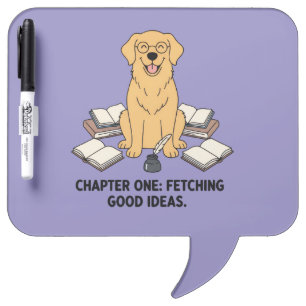Adorable Writer Dog Colorful Marker Message Dry Erase Board