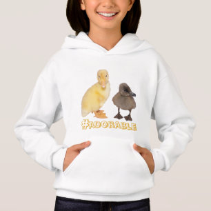 Adorable Yellow and Gray Baby Duck Photographs Hoodie