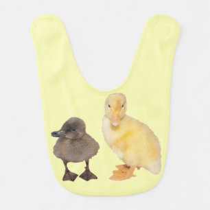 Adorable Yellow and Gray Duckling Photograph Bib