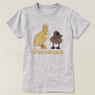 Adorable Yellow and Gray Ducklings Photo Custom T-Shirt