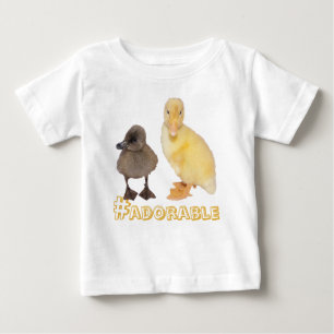 Adorable Yellow and Gray Ducklings Photograph Baby T-Shirt