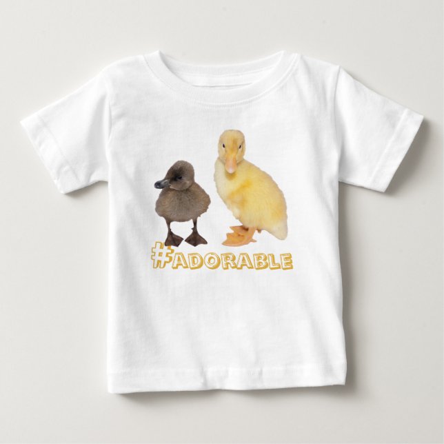 Adorable Yellow and Gray Ducklings Photograph Baby T-Shirt (Front)