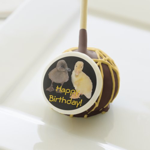 Adorable Yellow and Gray Ducklings Photograph Cake Pops
