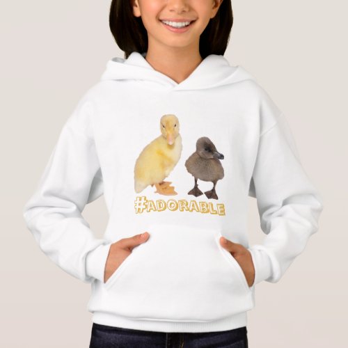 Adorable Yellow and Gray Ducklings Photograph Hoodie