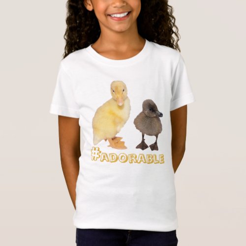 Adorable Yellow and Gray Ducklings Photograph T_Shirt