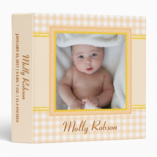 Adorable Yellow Baby Photo Album 3 Ring Binder