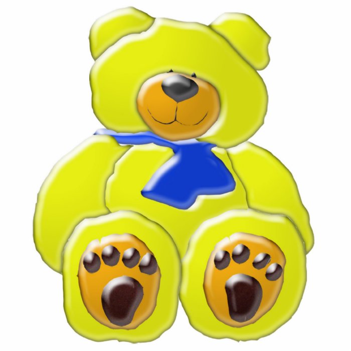 Adorable Yellow Bear Photo Statue Cut Out