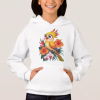 Adorable Yellow birds with flowers