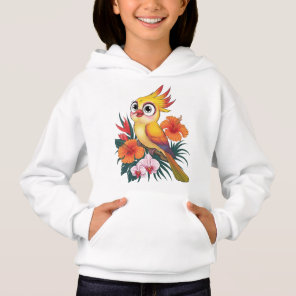 Adorable Yellow birds with flowers Hoodie