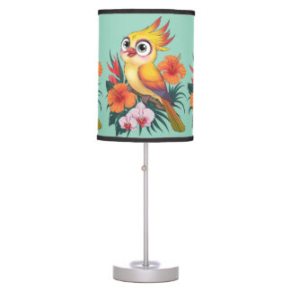 Adorable Yellow birds with flowers Table Lamp