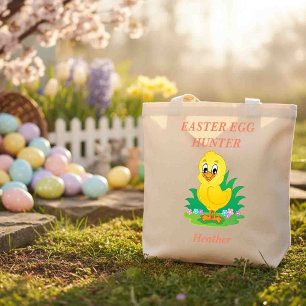 Adorable Yellow Chick Easter Egg Hunt Tote Bag