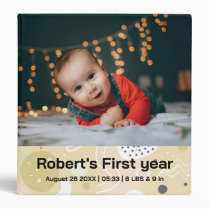 Adorable Yellow customized baby album 3 Ring Binder