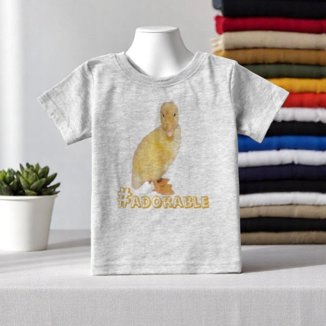 Adorable Yellow Ducklings Photograph Baby T-Shirt (kids tee shirt front with template text)