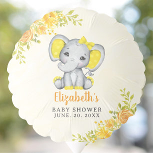 Adorable Yellow Elephant Baby shower Girl Balloon