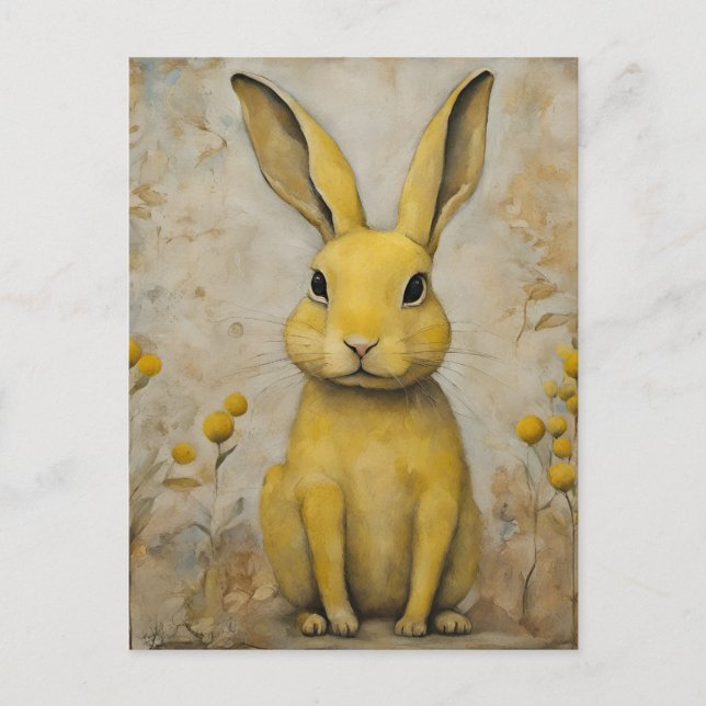 Adorable Yellow Rabbit Postcard (Front)