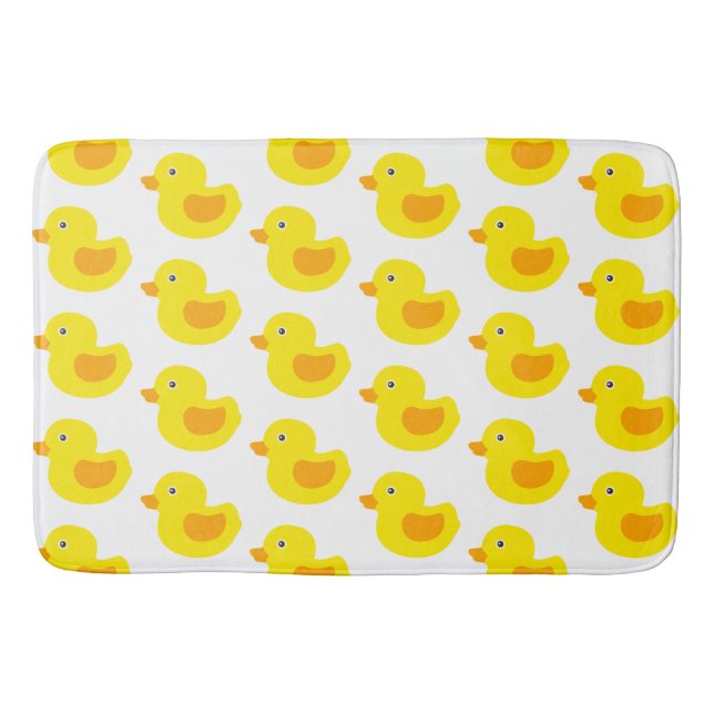 Adorable Yellow Rubber Ducks Duckies Bathroom Mat (Front)