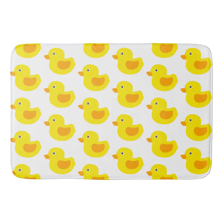 Adorable Yellow Rubber Ducks Duckies Bathroom Mat Zazzle